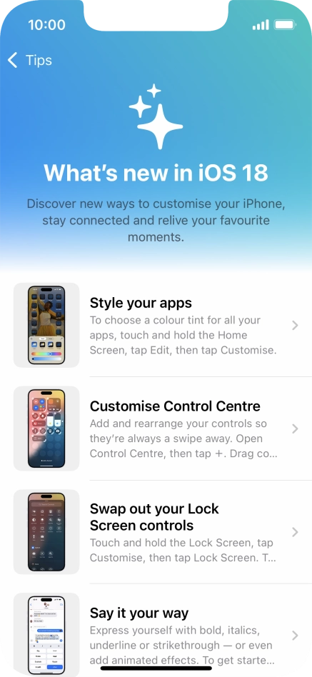 Slide your finger upwards starting from the bottom of the screen to return to the home screen.