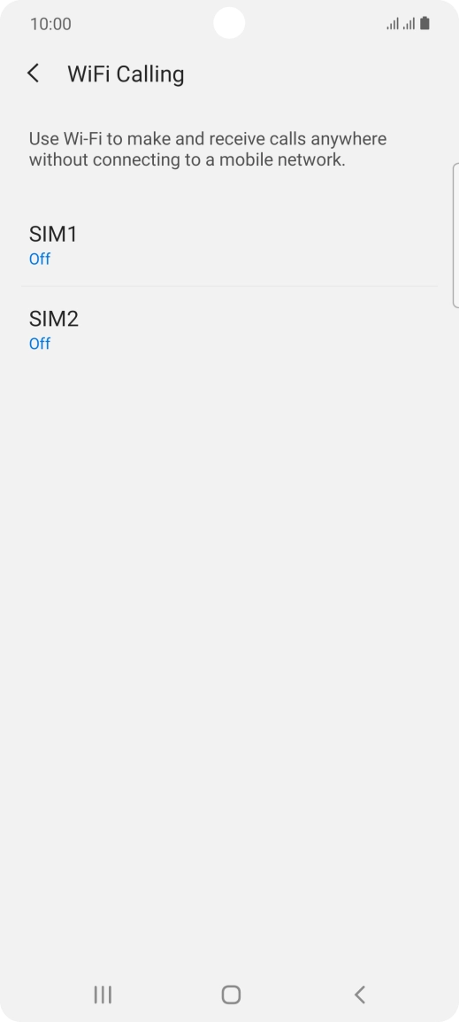 Press the required SIM.