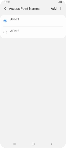 Press the field next to the data connection to activate it.
