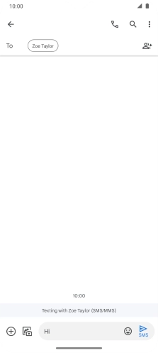 Press the send icon when you've finished your SMS.