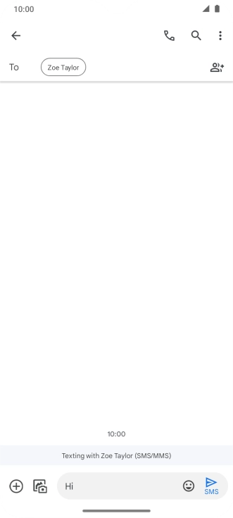 Press the send icon when you've finished your SMS.