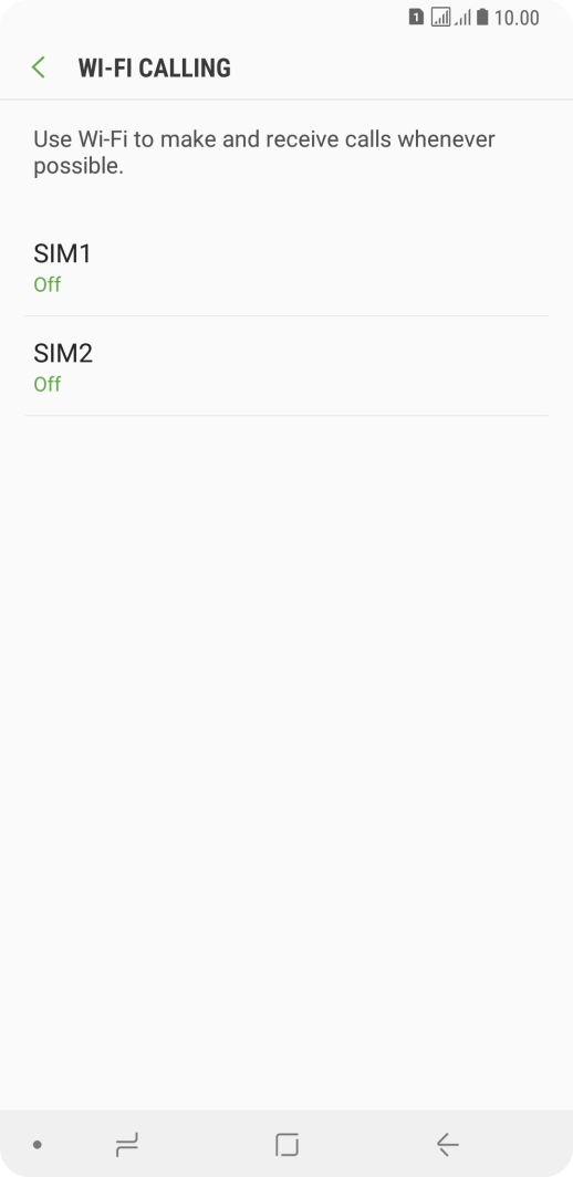 Press the required SIM.