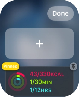 Press the unpin widget icon on the required widget to unpin it from the top of the stack.