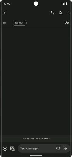 Press the text input field and write the text for your SMS.