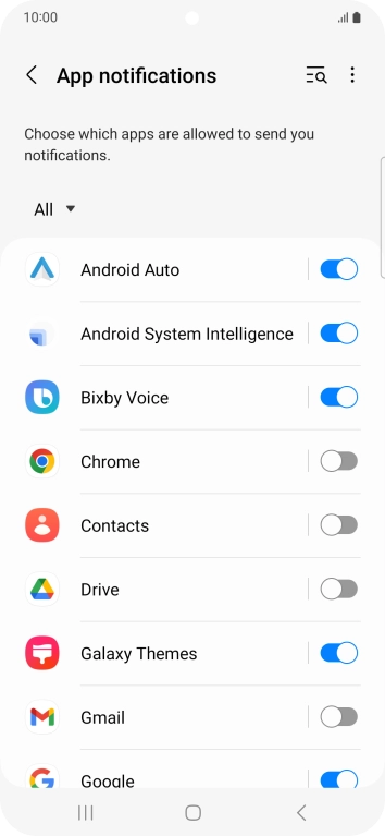 Press the drop down list.