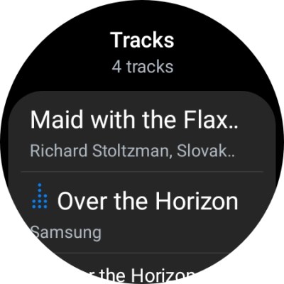 Press the required audio file.