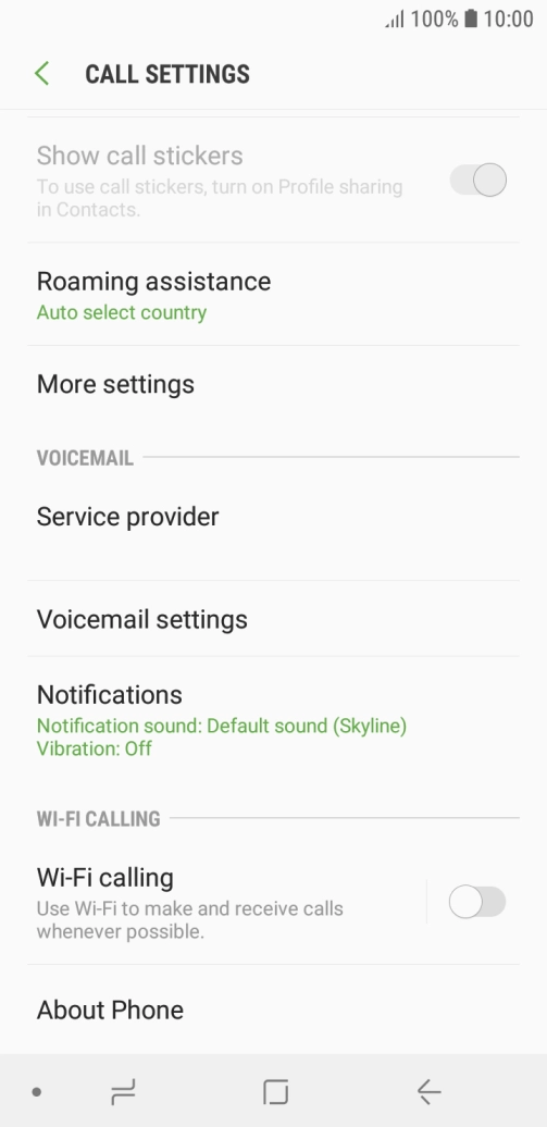 Press Voicemail settings.