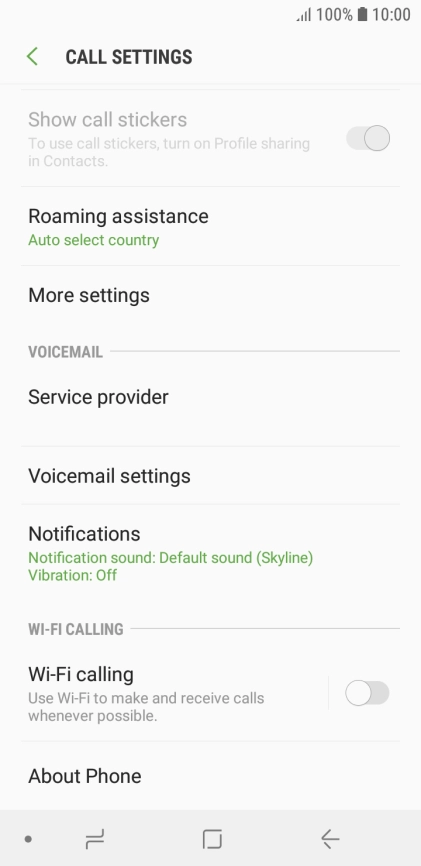 Press Voicemail settings.