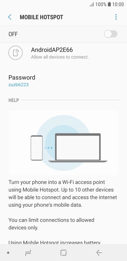 Press the menu icon.