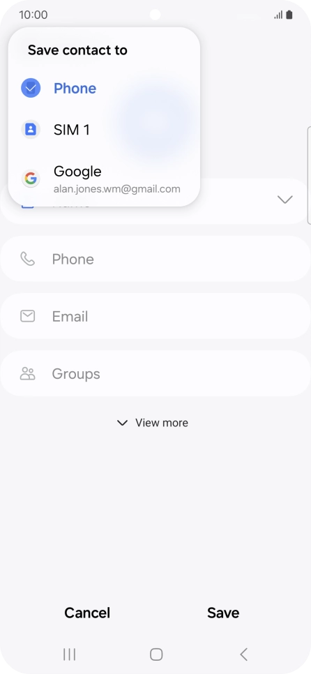 Press the required Google account.
