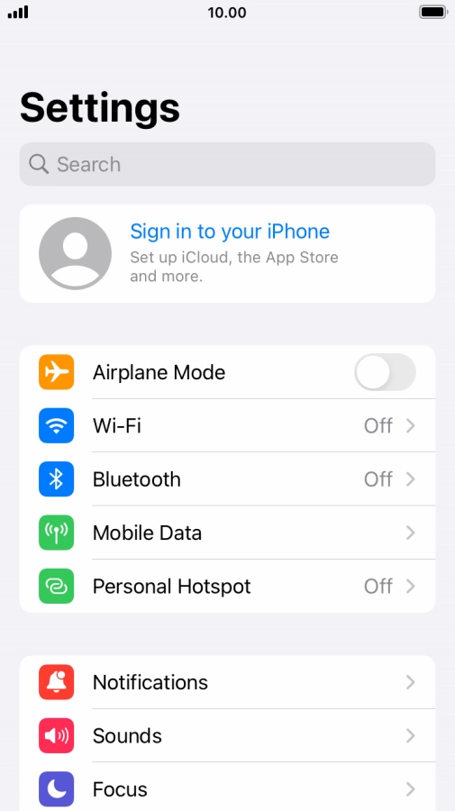 Press Sign in to your iPhone.