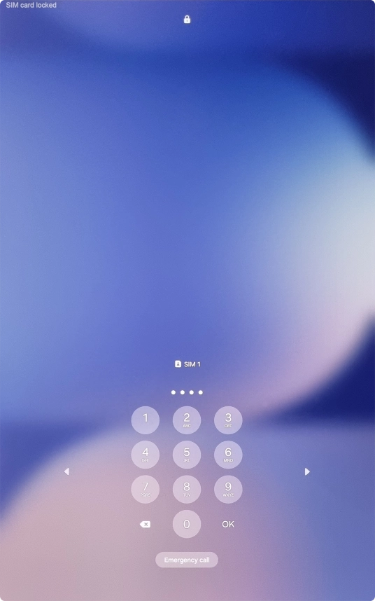 If your SIM is locked, key in your PIN and press OK. The default PIN is 1111.