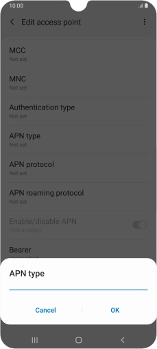Key in default and press OK.