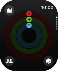 The screen will tell you how far you are from completing your daily activity goals. When the coloured rings are closed, you've reached the goals of your daily activity.