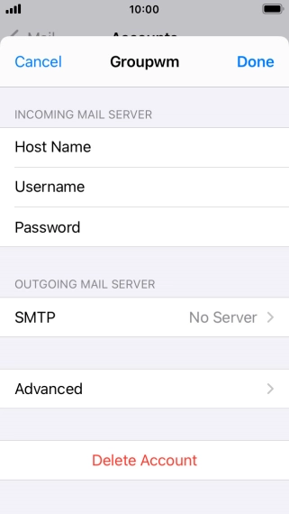 Press SMTP.