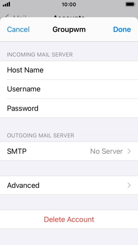 Press SMTP.