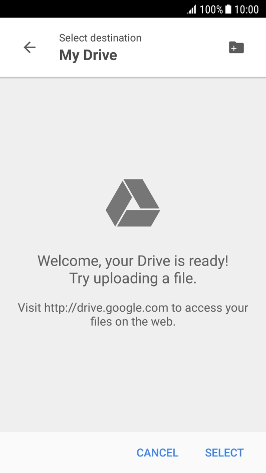 To create a new folder, press the new folder icon and follow the instructions on the screen to create a new folder.
