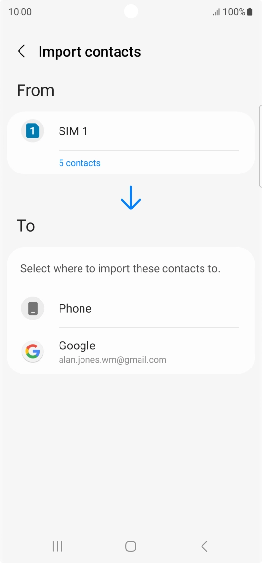 Press the required Google account.