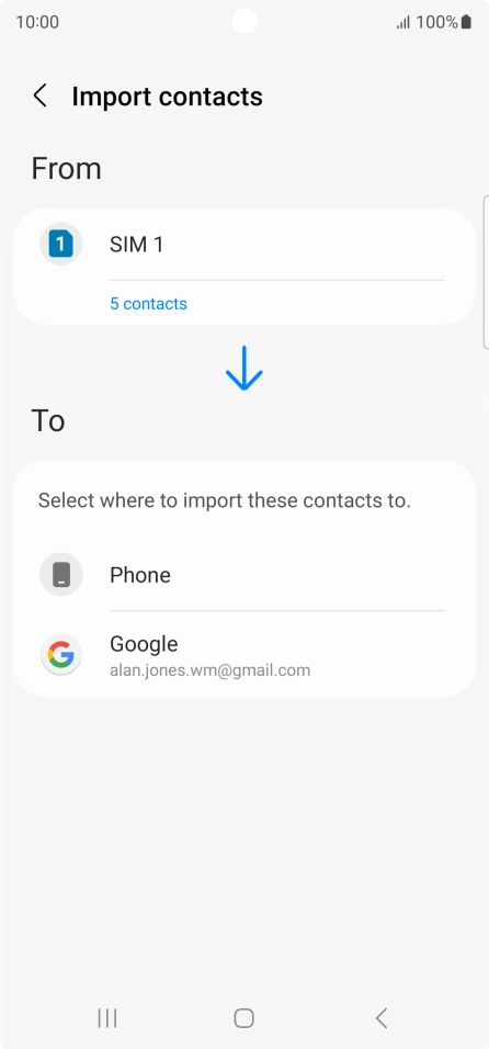 Press the required Google account.