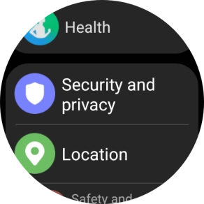 Press Security and privacy.