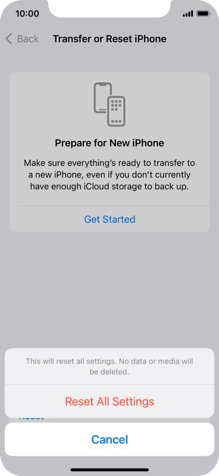 Press Reset All Settings.