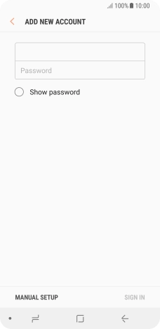 Press Password and key in the password for your email account.
