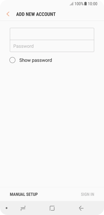 Press Password and key in the password for your email account.