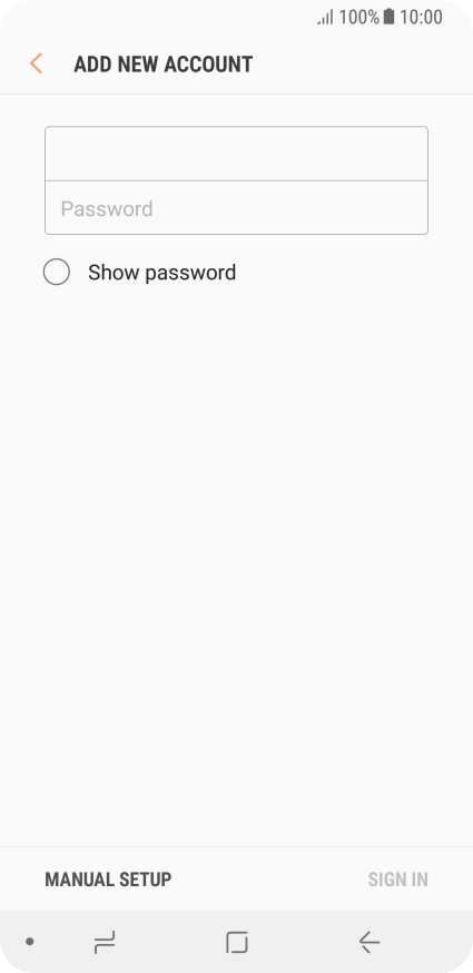 Press Password and key in the password for your email account.