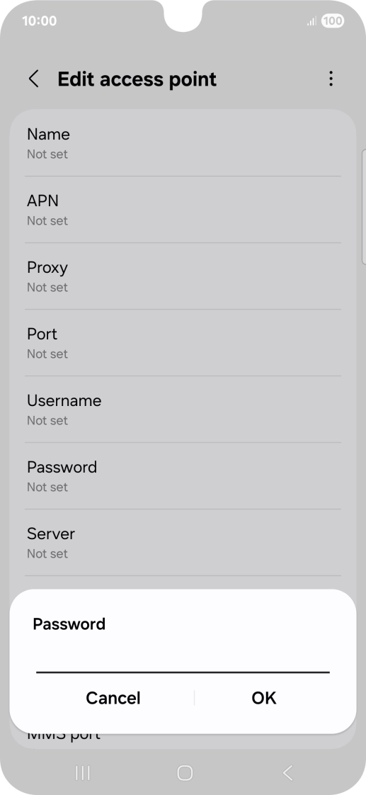 Key in secure and press OK.