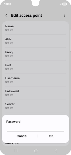 Key in secure and press OK.