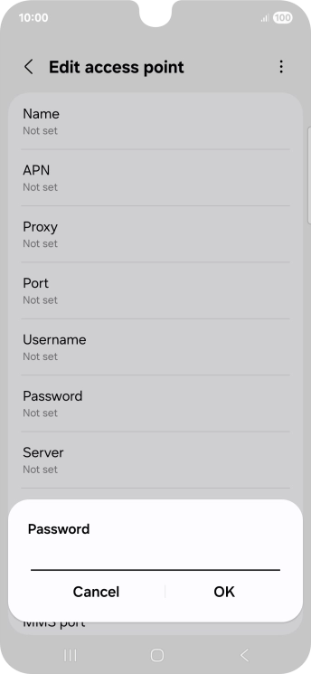 Key in secure and press OK.