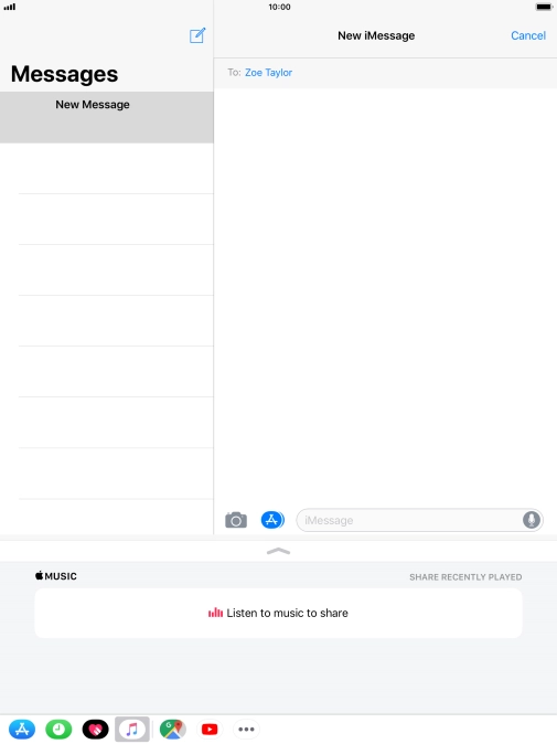 You can also send pictures, video clips, audio files and different effects in your iMessage. Follow the instructions on the screen to send your iMessage with the required content.