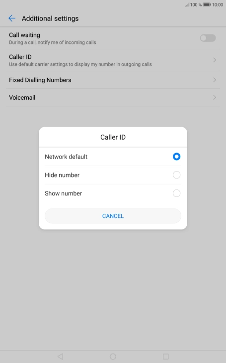 Press Show number to turn on caller identification.