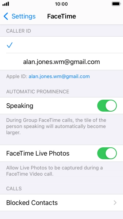 Press the required setting below 