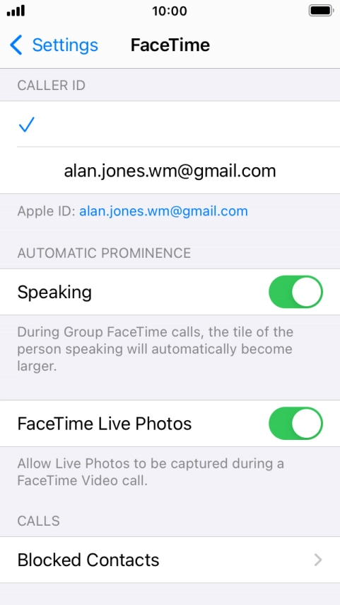 Press the required setting below 