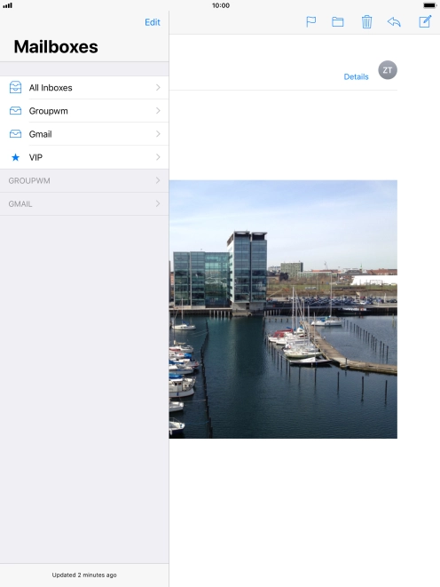 Press the required email account.