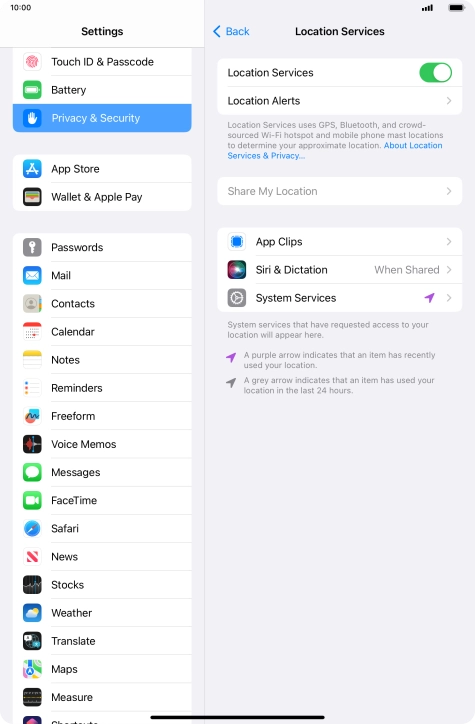 Press the required app.