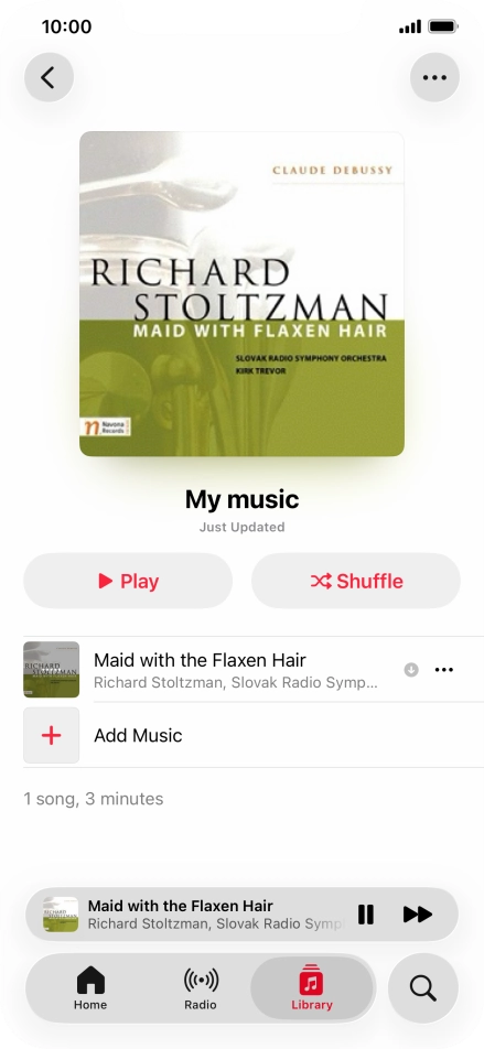 Press the song title.