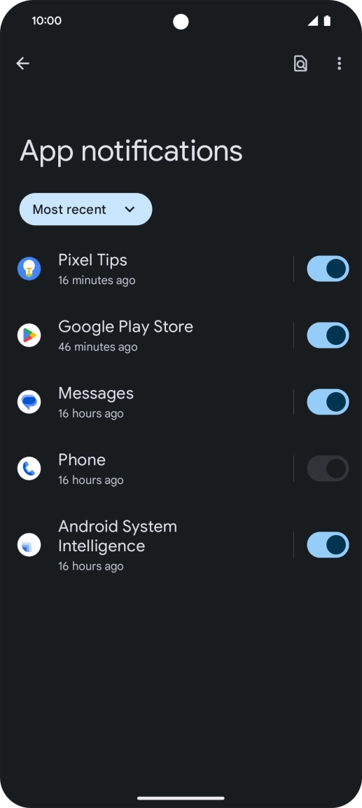 Press the drop down list.
