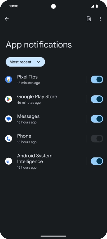 Press the drop down list.