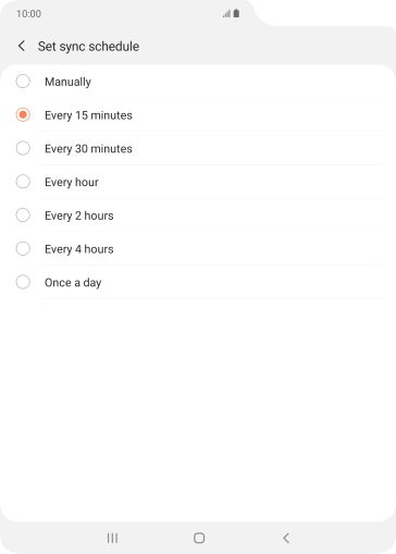 Press the required setting.
