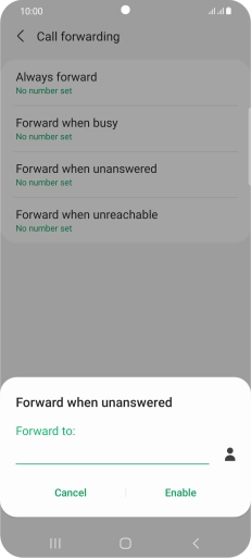Key in +447953222222 and press Enable.