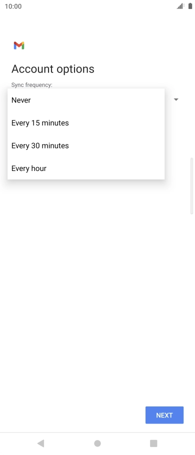 Press the required setting.