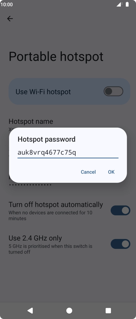 Key in the required password and press OK.