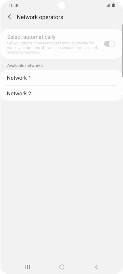 Press the required network.