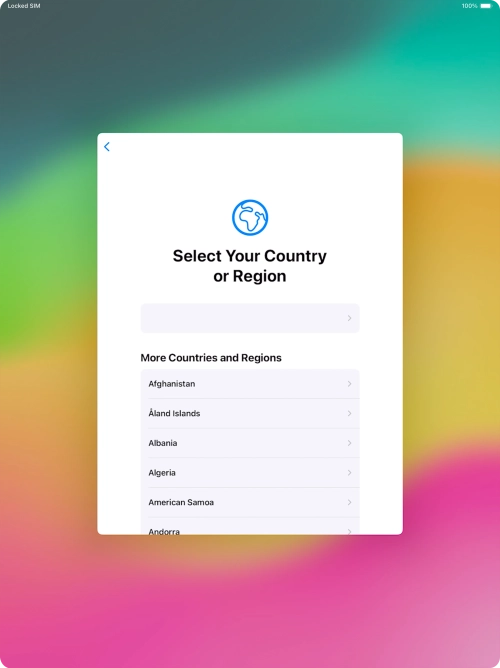 Press the required country or area.
