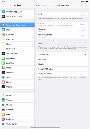 If you turn off the function, press the required setting.