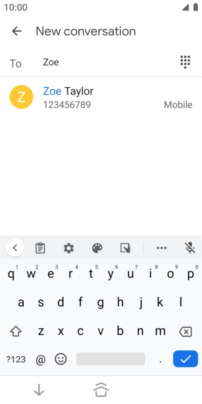 Press the required contact.