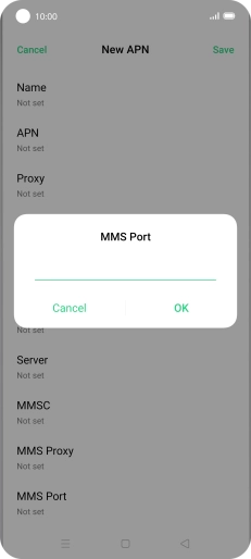 Key in 8080 and press OK.