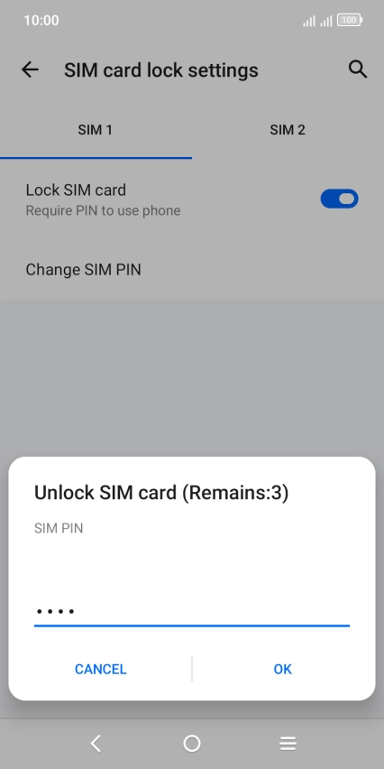Key in your PIN and press OK. The default PIN is 1111.